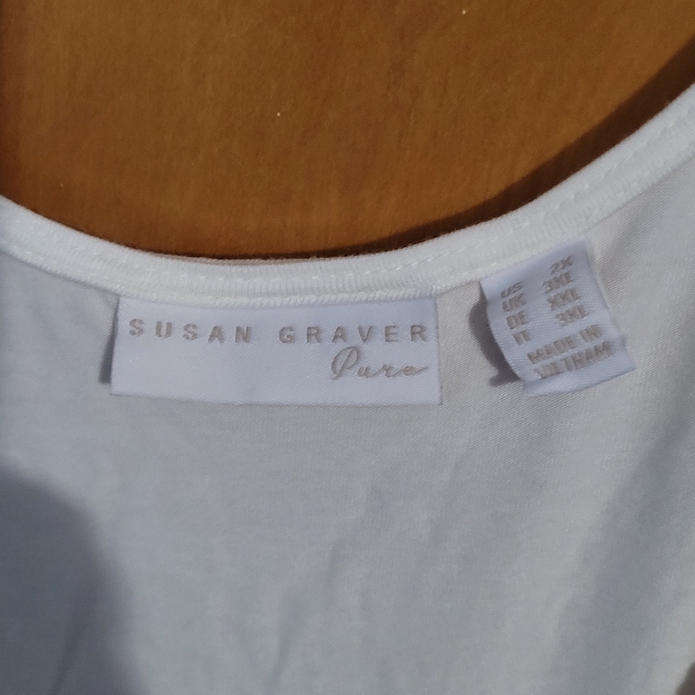 Susan Graver White and Cream Tank Top - Picture 3 of 4
